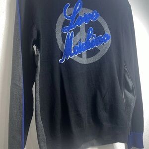 Love Moschino Black and Blue women’s embroidered Sweater
